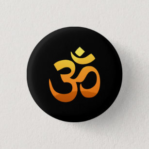 Om Mantra Symbol Asana Slappna av Meditation Yoga Knapp