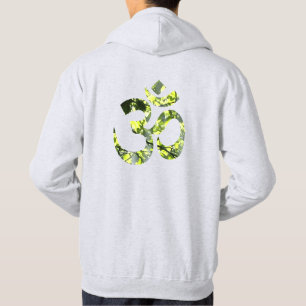 Om Mantra Symbol Manar Ash Grått Dubbla Sided Hoodie