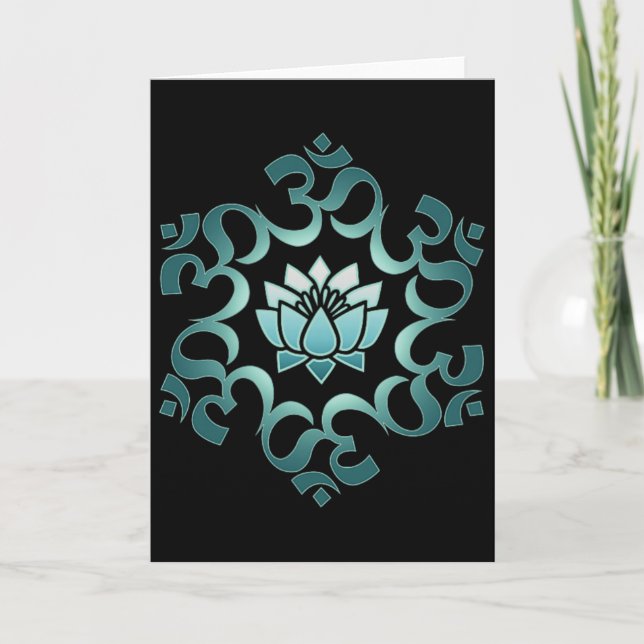 Om, Mantra, Symbol, Mandala, Lotusblomma, Buddhism Kort (Framsida)