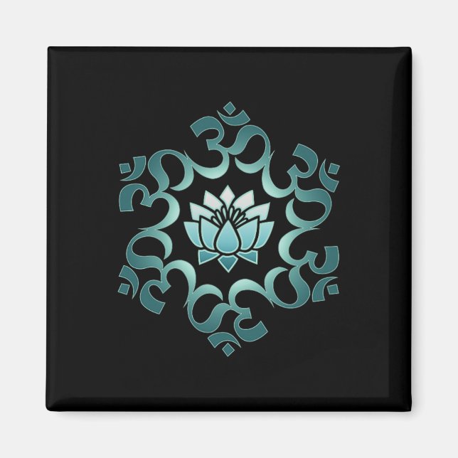Om, Mantra, Symbol, Mandala, Lotusblomma, Buddhism Magnet (Framsidan)