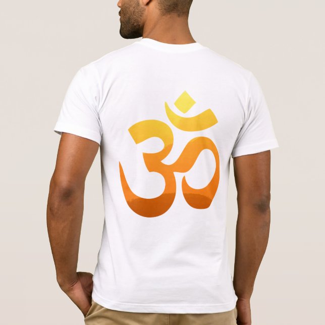 Om Mantra Symbol Meditation Yoga Back Design T Shirt (Baksida)