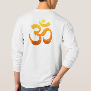 Om Mantra Symbol Yoga Back Design Manar, schaktavs T Shirt