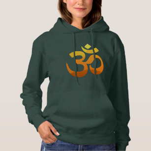 Om Mantra Symbol Yoga Guld Sol Womens Deep Forest T Shirt