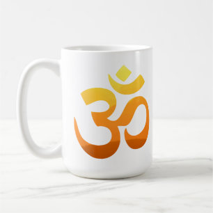 Om Mantra Yoga Guld Sol Meditation Symbol Kaffemugg