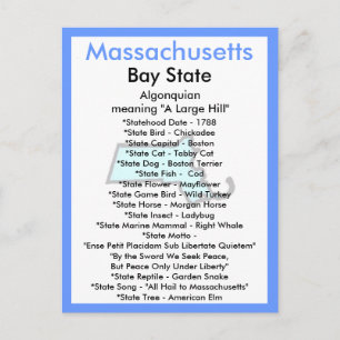 Om Massachusetts Vykort