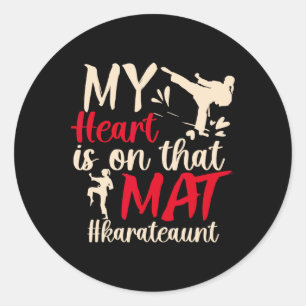 om Mat Karate Moster Karate Auntie 2 Runt Klistermärke