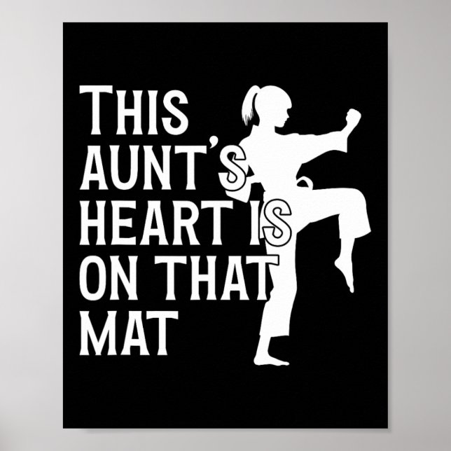 om Mat Karate Moster Proud Karate Auntie Poster (Framsidan)