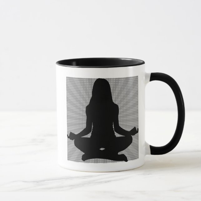 Om Meditation Yoga Kvinna Kaffemugg (Höger)