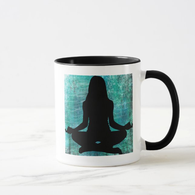 Om Meditation Yoga Woman Coffee Mugg (Höger)