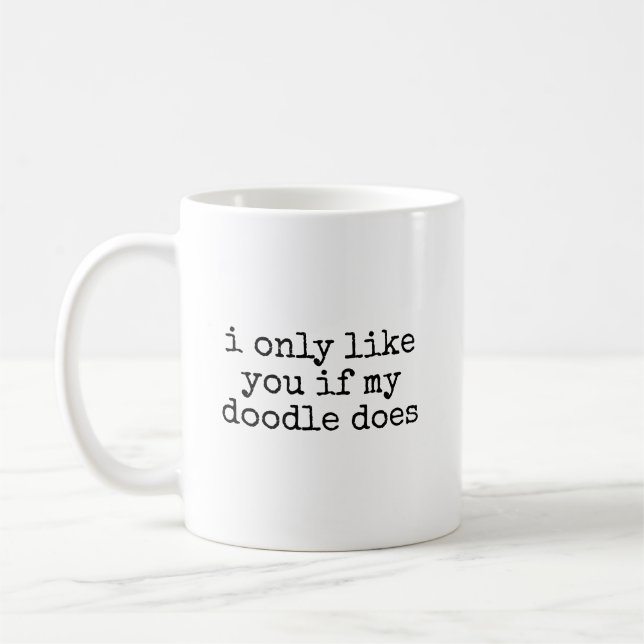 Om min Doodle gör Rolig Golden doodle hundägare Kaffemugg (Vänster)