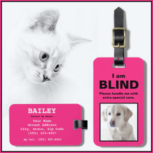 [Om Min Hund] Blind Döv Cat Hund Låda Bagagebricka