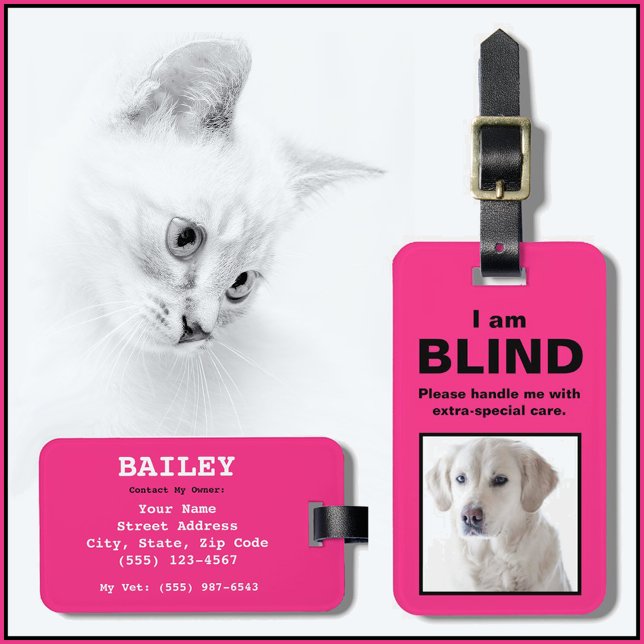[Om Min Hund] Blind Döv Cat Hund Låda Bagagebricka (Skapare uppladdad)