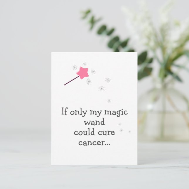 Om min magiska stav kunde bota cancer - Sött uppig Vykort (Stående Fram)