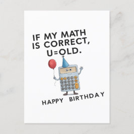 Om Min Matematik Är Rätt Gammal Rolig Pappa Födels Vykort
