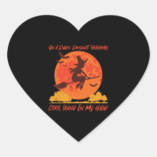 om mörk ökenmotorvägshäxa 1 hjärtformat klistermärke