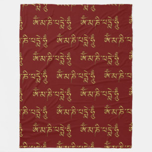 OM MORSA NI PADME HUM - Tibetansk sanskrit Mantra  Fleecefilt