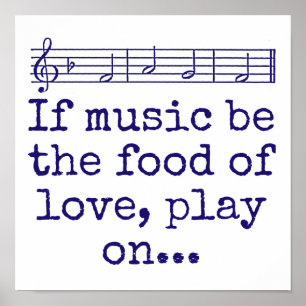 Om musik är Kärlek - musikcitat Poster