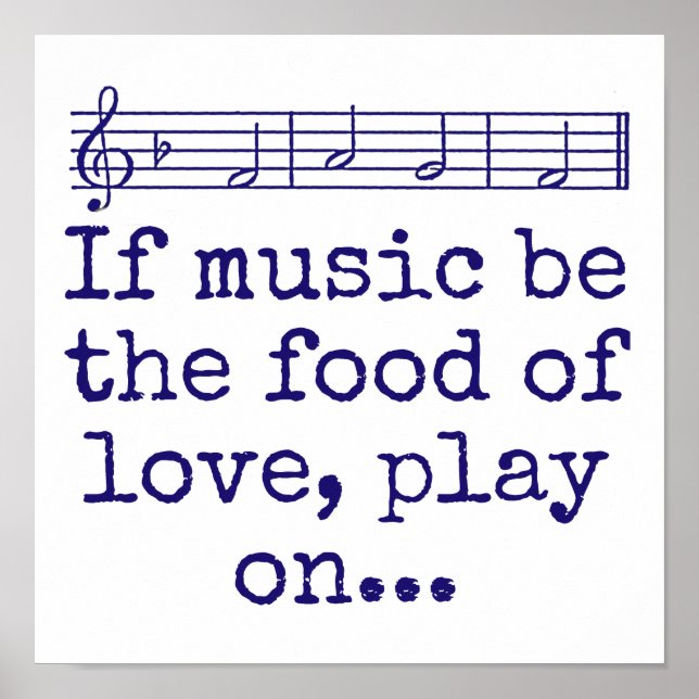 Om musik är Kärlek - musikcitat Poster (Framsidan)