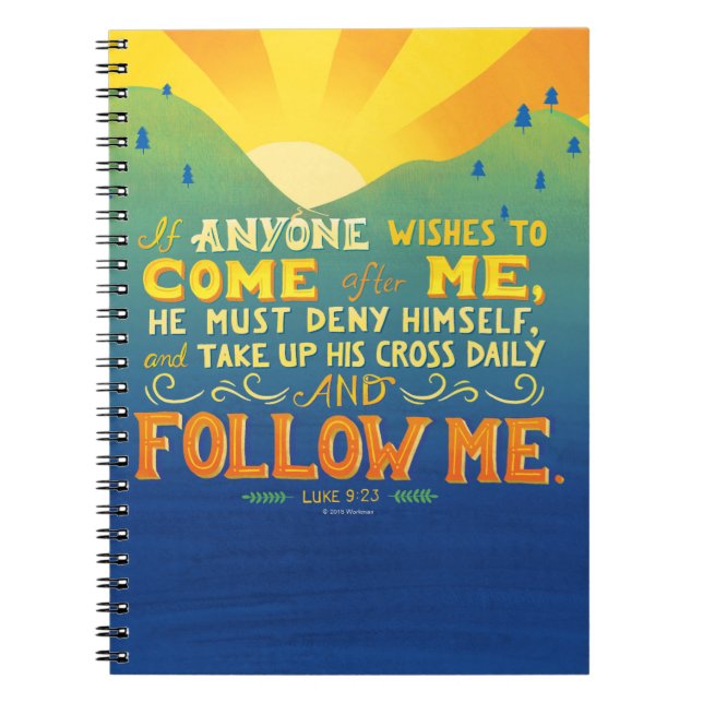 Om någon önskar att komma efter mig anteckningsbok med spiral (Framsidan)