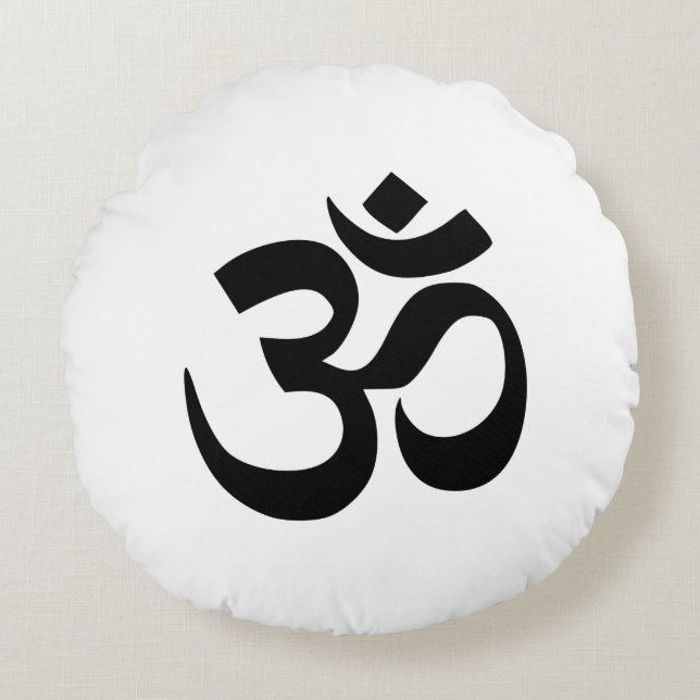 Om Namah Shivaya Aum Shanti Aum om Symbol ॐ fred Rund Kudde (Framsidan)