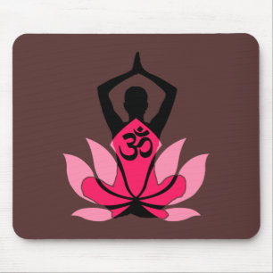 OM Namaste Andlig Lotus Flower Yoga i Umber Musmatta