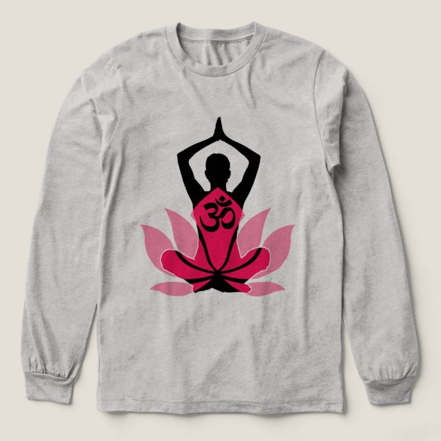 OM Namaste Andlig Lotus Flower Yoga i Umber Tee (Design framsida)