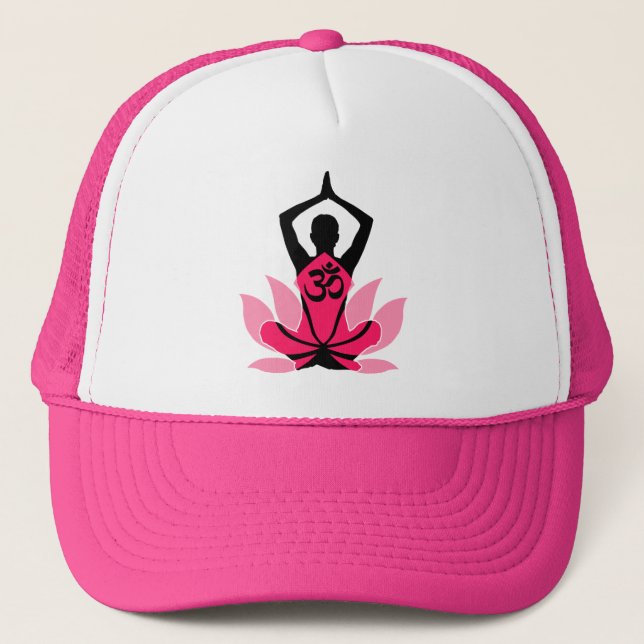 OM Namaste Andlig Lotus Flower Yoga Keps (Framsida)