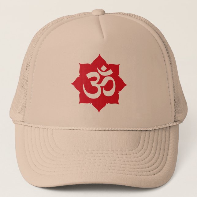 OM Namaste Andlig Lotus Flower Yoga Keps (Framsida)