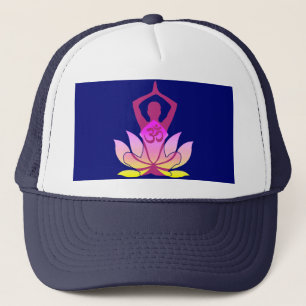 OM Namaste Andlig Lotus Flower Yoga på Blue Keps