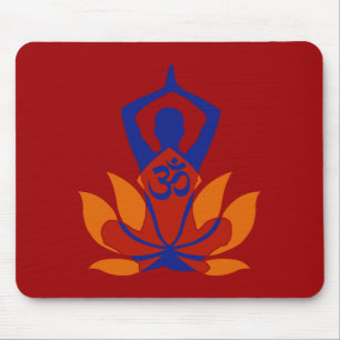 OM Namaste Andlig Lotus Flower Yoga på Crimson Musmatta