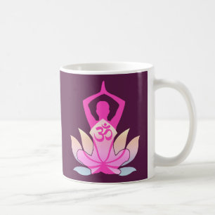 OM Namaste Andlig Lotus Flower Yoga på Lila Kaffemugg