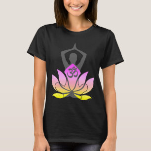 OM Namaste Andlig Lotus Flower Yoga Pose T Shirt