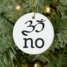 Om nej julgransprydnad keramik