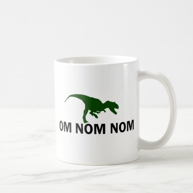Om Nom Nom Dinosaur Rawr är Hungrigt Kaffemugg (Höger)