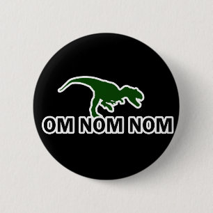 Om Nom Nom Dinosaur Rawr är Hungrigt Knapp