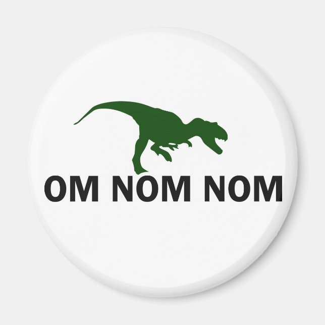 Om Nom Nom Dinosaur Rawr är Hungrigt Magnet (Framsidan)