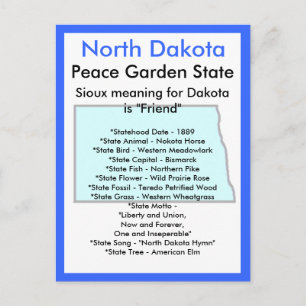 Om North Dakota Vykort