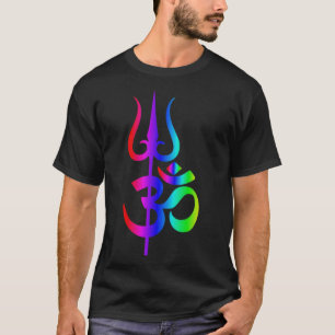 Om- och trishul hindu psychedelic-design t shirt