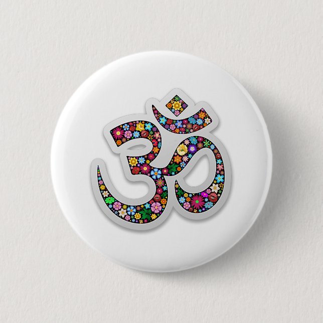 Om Ohm Aum Namaste Yoga Symbol Knapp (Framsida)