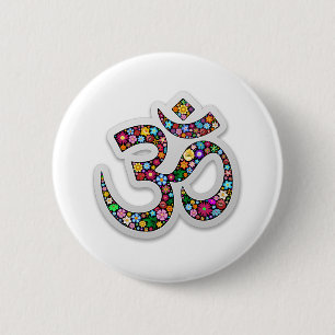 Om Ohm Aum Namaste Yoga Symbol Knapp