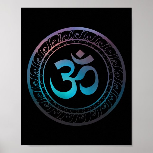 Om Ohm Aum-symbol andlig yoga-gåva _2  Poster (Framsidan)