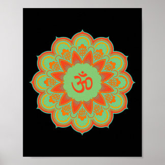 Om Ohm Aum Symbol Mandala Spiritual Yoga Gift  Poster
