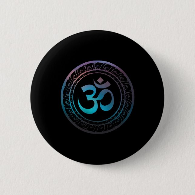 Om Ohm Aum Symbol Spiritual Yoga Gift _2  Knapp (Framsida)