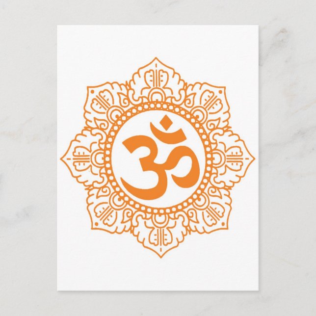 Om - Ohm - Aum Symbol Vykort (Framsida)