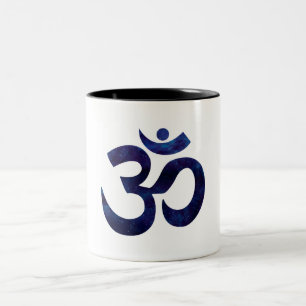 Om Ohm Symbol Tecken Yoga Meditation Zen Två-Tonad Mugg