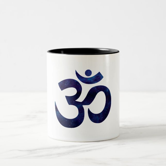 Om Ohm Symbol Tecken Yoga Meditation Zen Två-Tonad Mugg (Center)