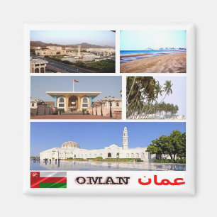 OM - Oman - I Kärlek - Collage Mosaic Magnet