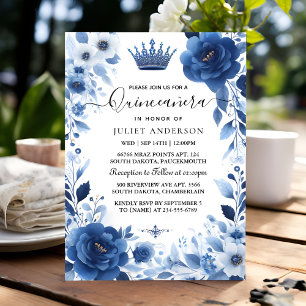 Om Ombre ivory Ice Himmel Guld Royal Blue Quincean Inbjudningar