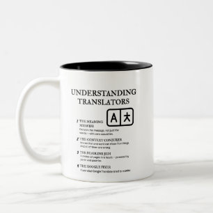 Om översättare Två-Tonad mugg