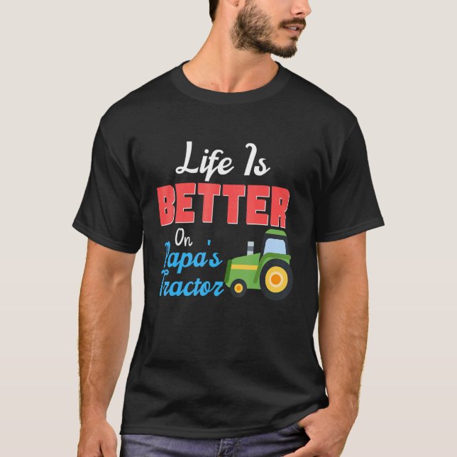 Om Pappa Traktor Grönt Farm T Shirt (Framsida)